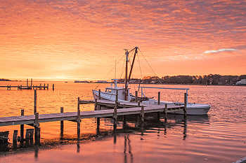 Chesapeake Bay Boat at Sunrise